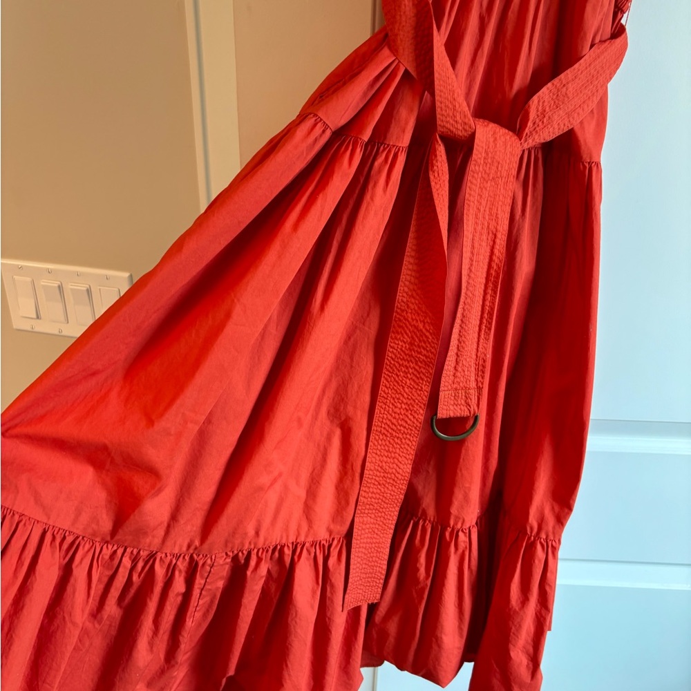 Ulla Johnson 100% Cotton Orange Puff Sleeve Tiere… - image 7